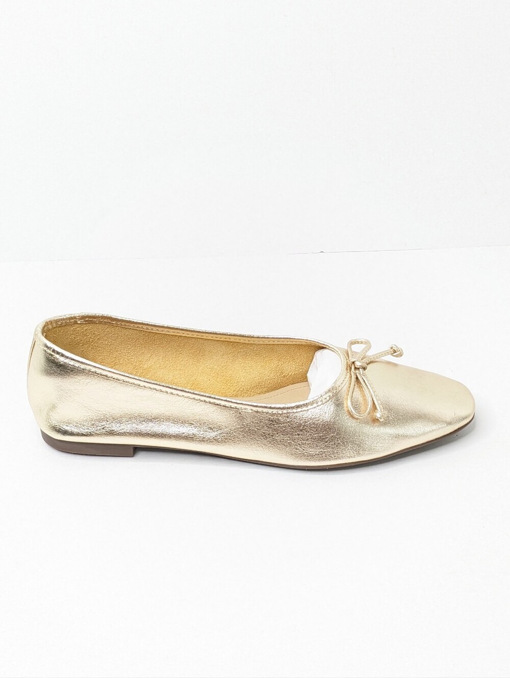 Schutz Arissa Square Toe Ballet Flats Metallic Gold Women's 7.5 - Picture 2 of 6